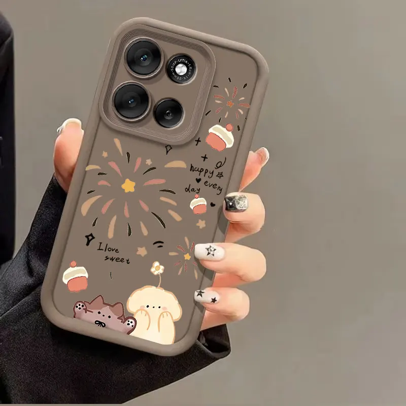 Fashionable Cute Cartoon Cat Silicone Shockproof Protective Back Cover Case
