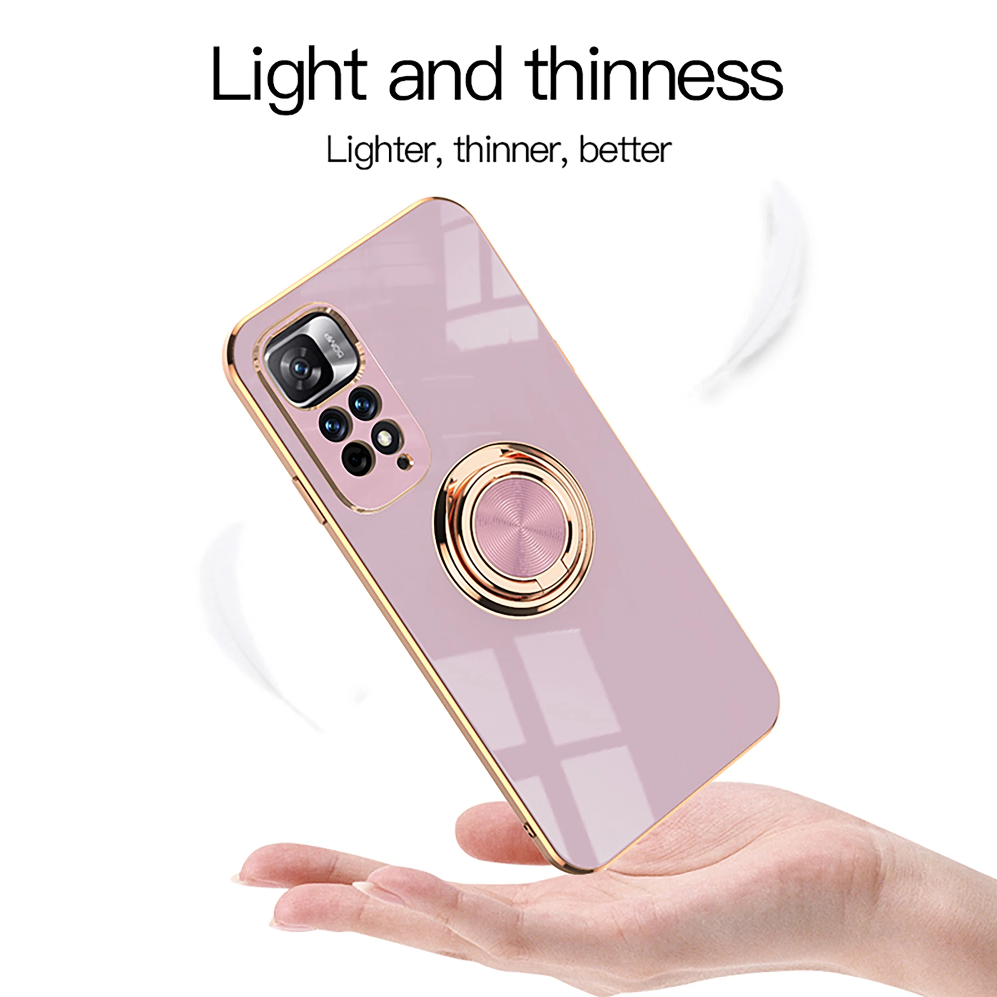 samsung flip3 case Lens Protection Tricolor Electroplated Silicone Ring Holder Lightweight Case For Xiaomi 12 11 10 10T Ultra Lite Pro  Phone Cover case for galaxy z flip3