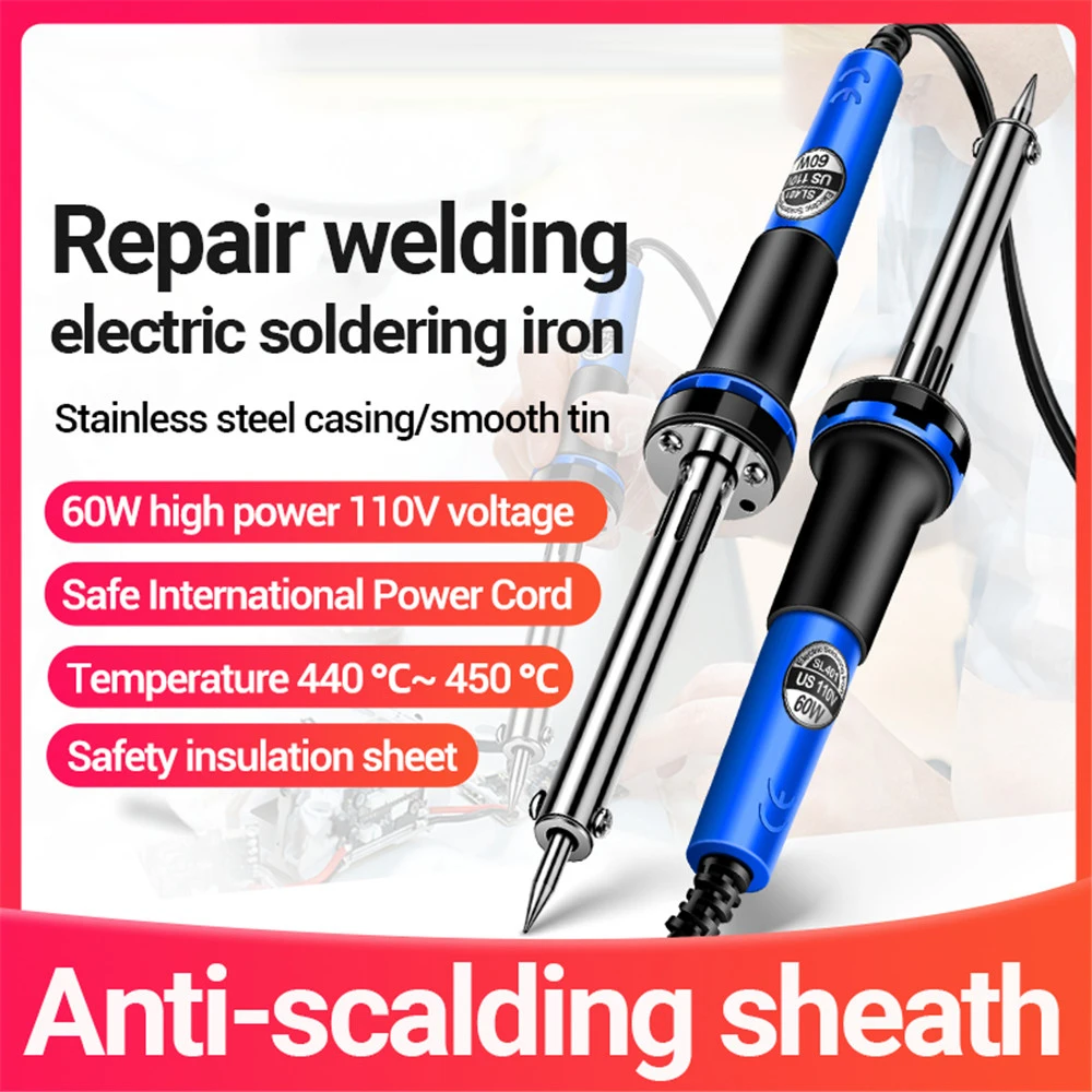 ANENG SL401 Dual Voltage 220V/110V 60W High-Temp Soldering Iron 440-450&deg;C Safety Silicone Handle 131cm Cable High-Efficiency soldering iron electric soldering iron