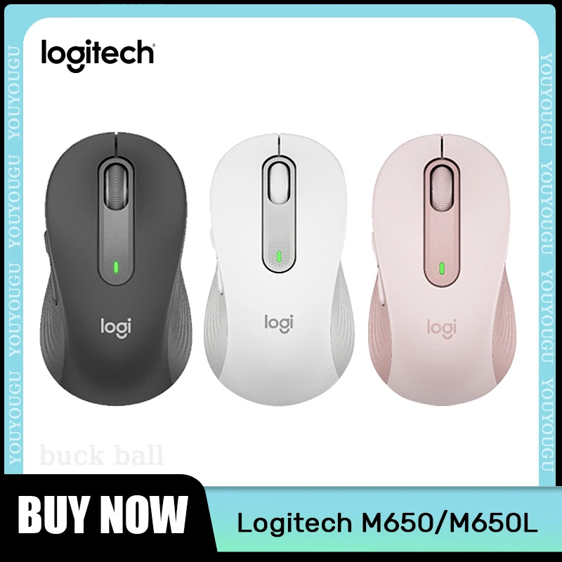 

Original Logitech M650 M650l Bluetooth Mouse Wireless 3-Mode Silent Touch Mouse Diy Keys Super Long Playtime Office Gaming Mice