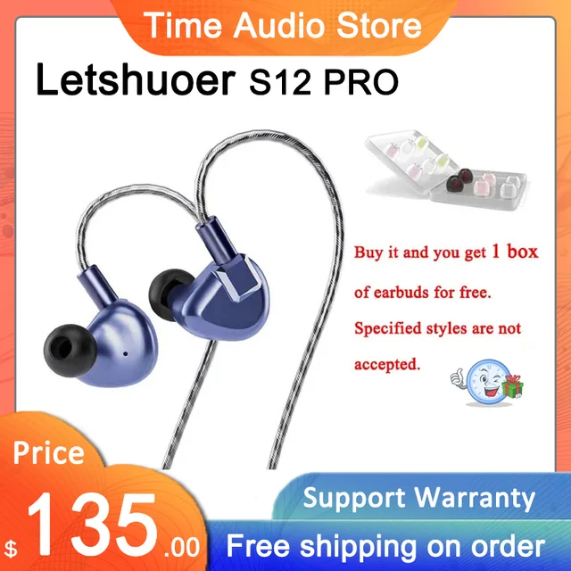 Letshuoer s12 pro | s12磁気ワイドドライバーヒムイヤホン銀メッキ単 ...