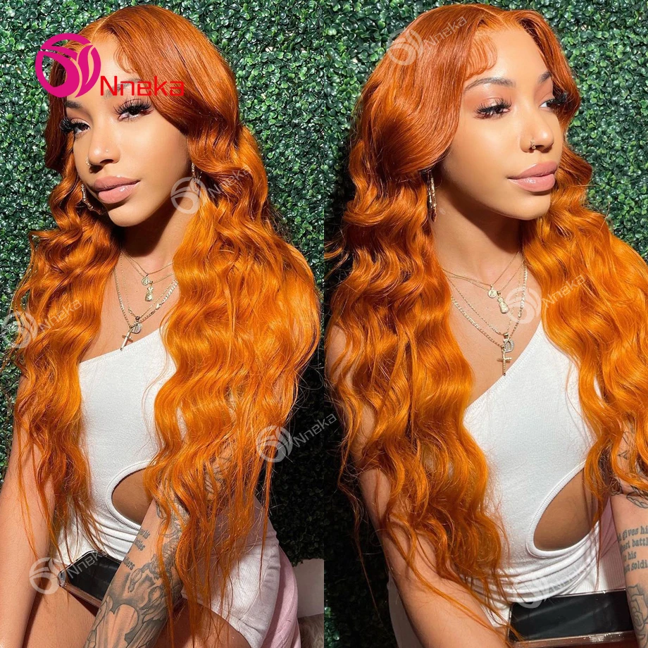 Ginger Human Hair Wig Body Wave Human Hair Wigs 13x6 Hd Lace Frontal Wig Brazilian Colored 13x4 Lace Front Wigs For Black Woman 4