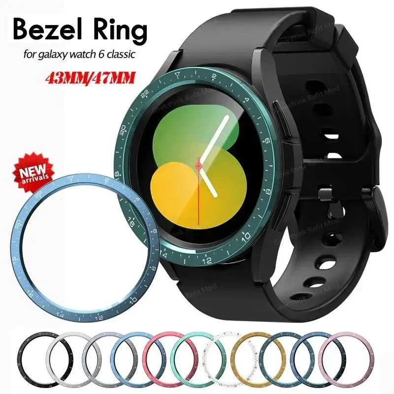 Anello Con Cornice Per Samsung Galaxy Watch 6 Classic 43Mm 47Mm Cover Pc Bumper Smartwatch Accessorie Per Orologio 6 Classic Edge Protector