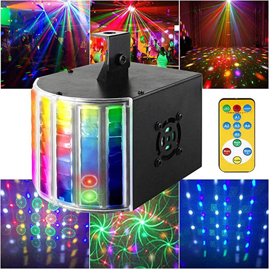 

Mini Stage Light Laser Hanging House Ktv Home All One Remote Red Patterns Vetiliator Lights Bracket Controle Indoor Decorations