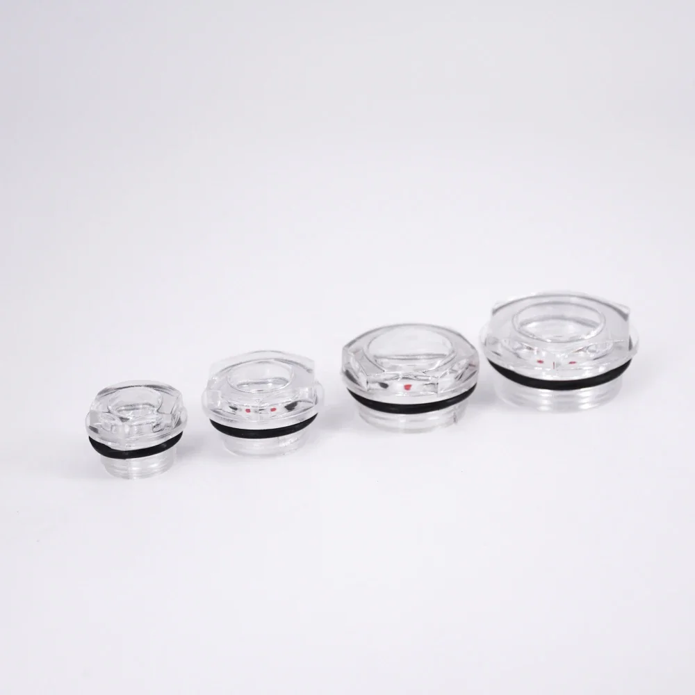 G 3/8" 1/2" 3/4" 1" BSP M16-M60 Metric Male Plastic Oil Level Sight Glass Window Hex Head For Air Compressor Gearbox oil level sight glass