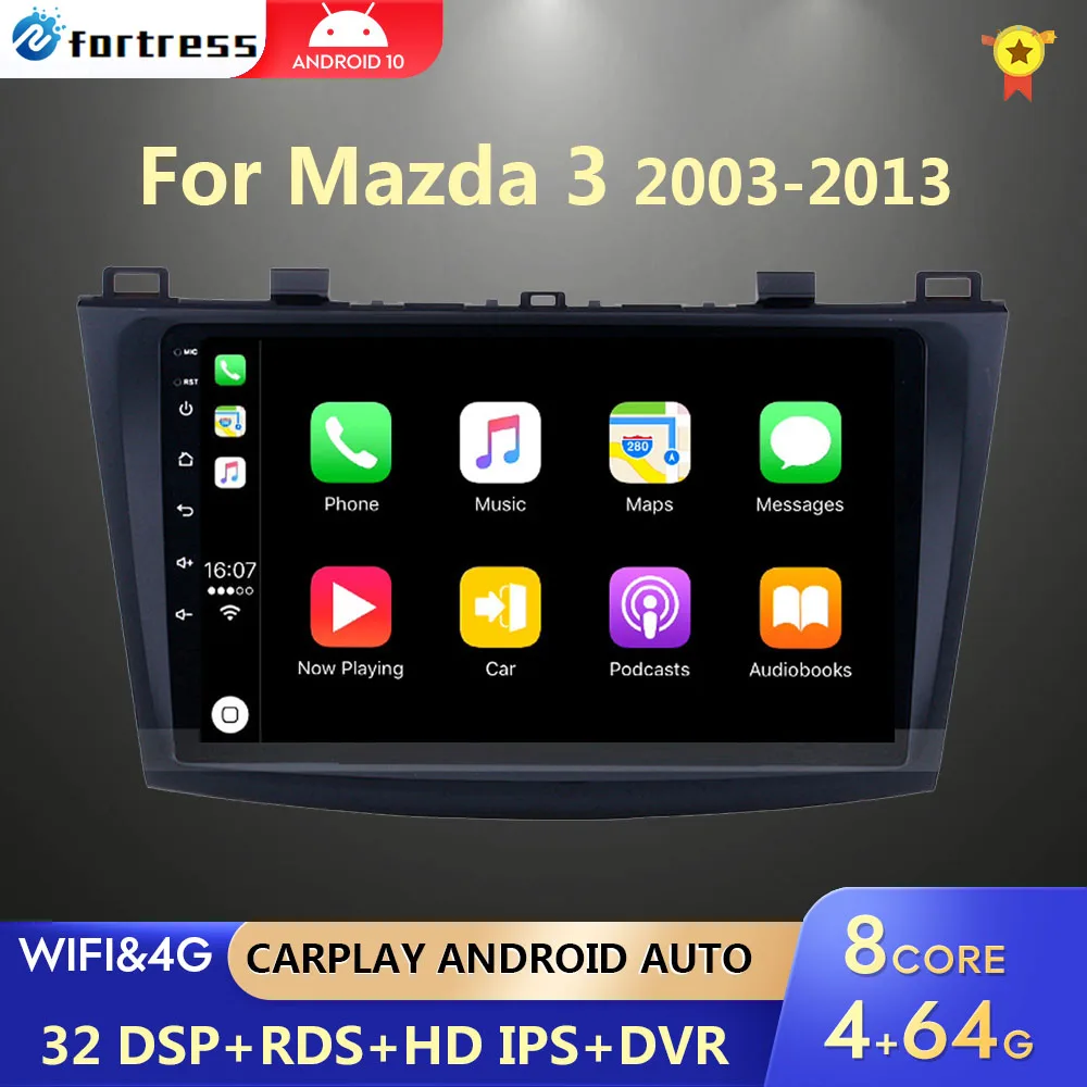Автомобильный DVD-проигрыватель для Mazda 3 9 0 2004 2005-2006 4 Гб + 64 ГБ Android 2013 радио