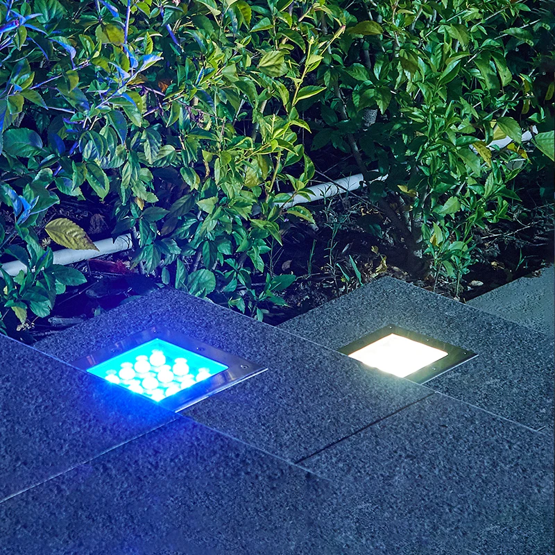 Square Face Box Outdoor Waterproof Led Spot IP67 Garden Border LED Underground Light 4W 5W 9W Landscape Stairs Floor Light