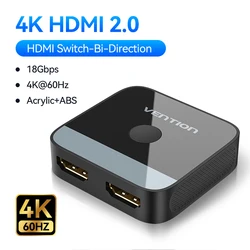 Vention 8K UHD Bi-Directional HDMI 2.1 Splitter & Switcher (4K60Hz HDMI 2.0)