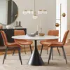 NEW Modern ‎Faux Leather Dining Chairs, PU Cushion Seat Back，Metal Legs for Kitchen Dining Room Side Chair, Set of 4, Brown 2