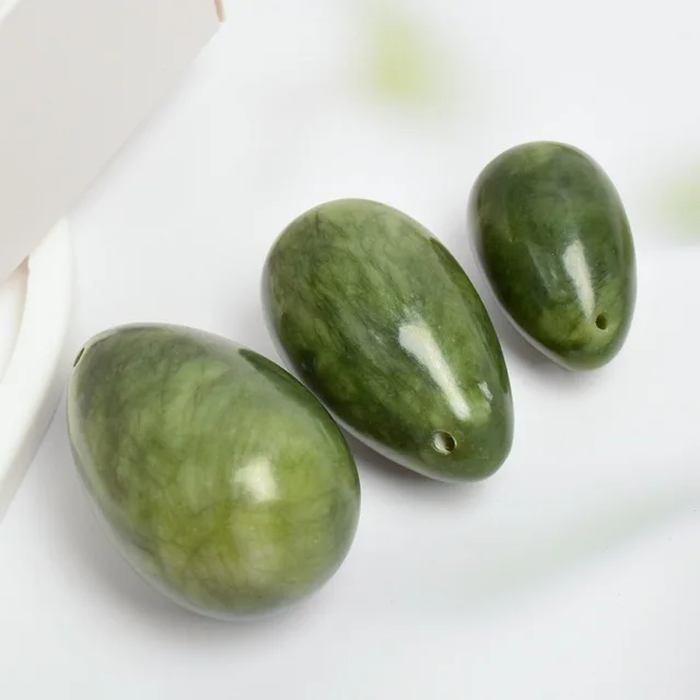 Livraison directe naturel Jade Yoni oeuf Muscles vaginaux serrant Ben Wa balle femmes plancher pelvien Muscle Kegel exercice Massage oeufs 5