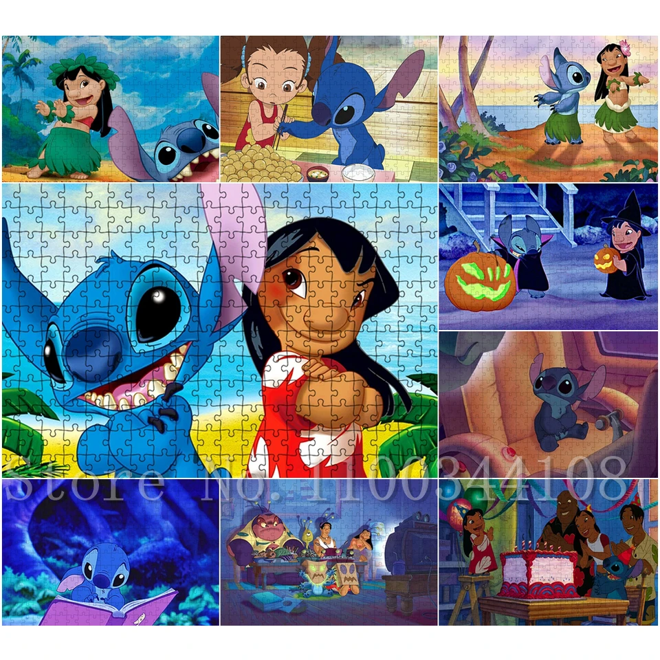 Lilo and Stitch Cartoons Unique Design Puzzle Cute Stitch Games and Puzzles  Beautiful Lilo Board Games Disney Collection Puzzles - AliExpress