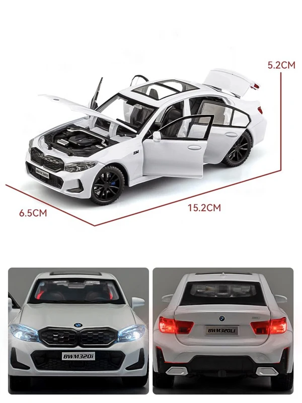 1:32 BMW 320i THE 3 G20 2023 Alloy Model Car Toy Diecasts Casting Sound and Light Car Toys For Children Vehicle 3
