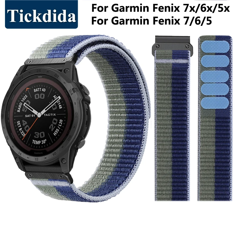

Loop Nylon Strap for Garmin Fenix 7 Pro 7X Pro 6X Tactix 7 Pro Quick Fit Wristband for Epix Pro 51mm 47mm Sport Band Bracelet