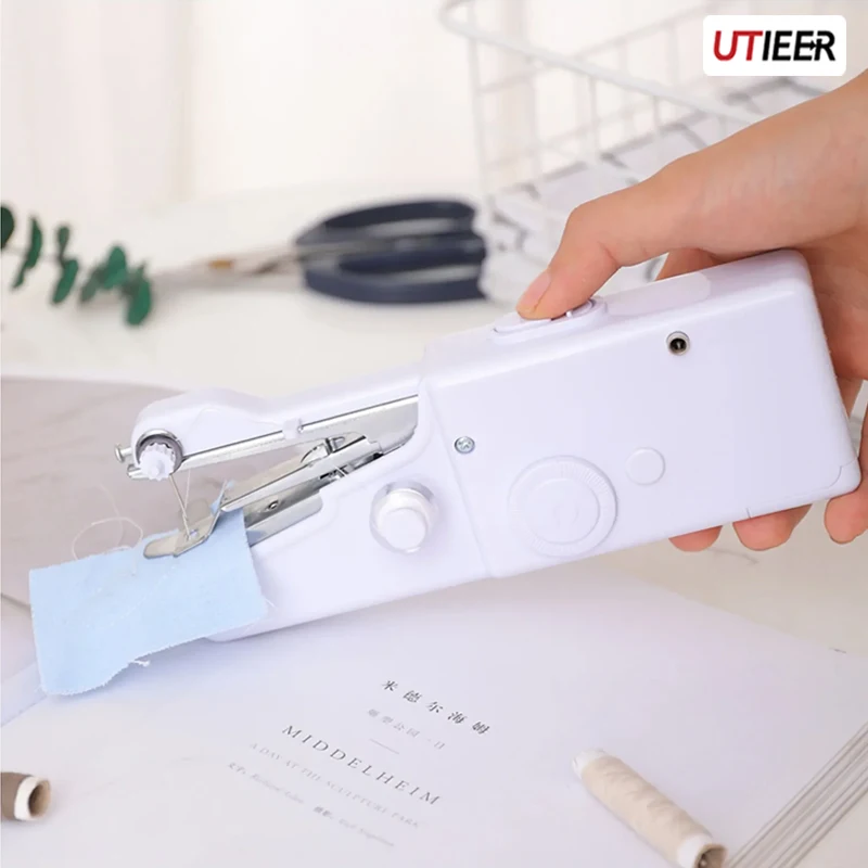 

Portable Mini Sewing Machines Needlework Cordless Hand-Held Clothes Useful Portable Sewing Machines Handwork Tools Accessories