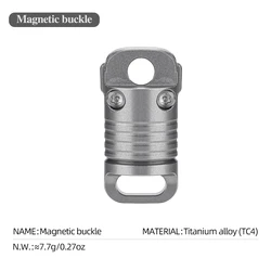 Tiartisan Titanium Magnetic Keychain: 360° Rotating Quick Release Ultralight EDC Tool (Ti Magnetic Buckle)