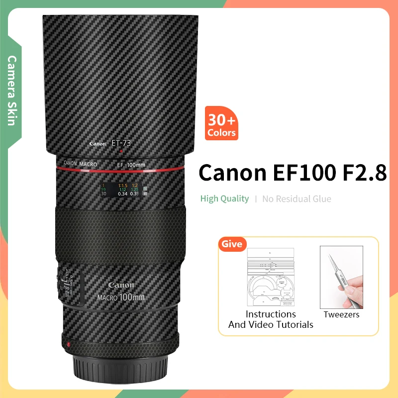

Для Canon 100 мм Обложка для макрообъектива EF 100 мм F/2,8 L IS USM Защита от царапин защитная наклейка обмотка кожа другие цвета