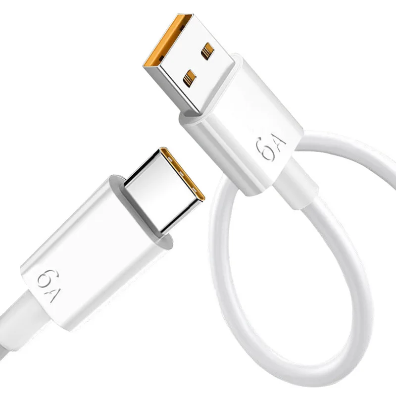 

6A 66W USB Type C Super Fast Cable For Huawei Mate 40 50 Xiaomi 11 10 Pro OPPO R17 Fast Charging USB C Charger Cable Data Cord