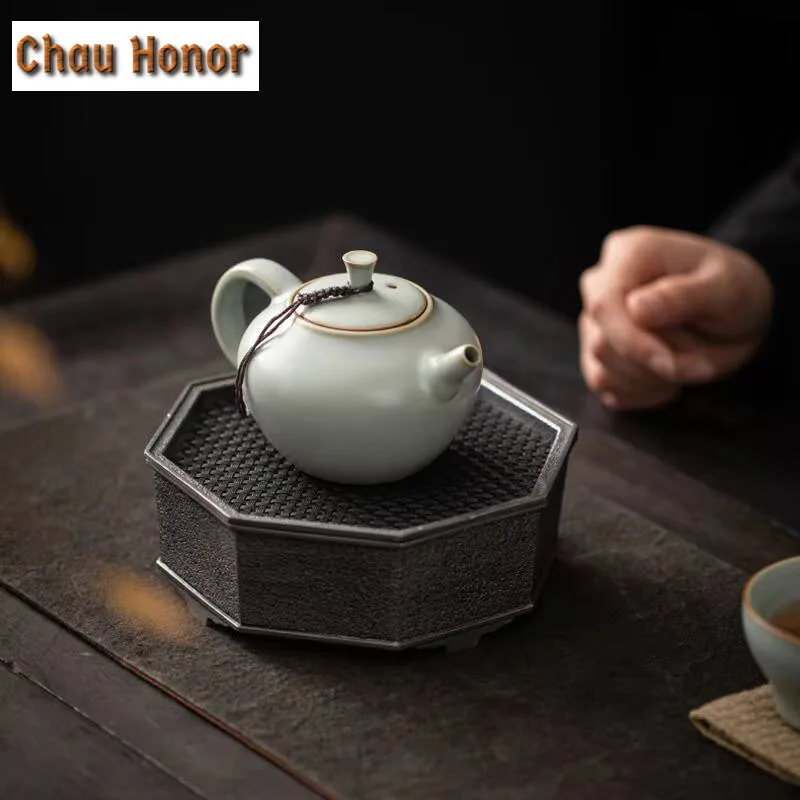 200ml Boutique Ru Kiln Ceramic Teapot Handmade Household Ball Hole Filtration Kung Fu Teaset Tea Ceremony Accessories Beauty Pot
