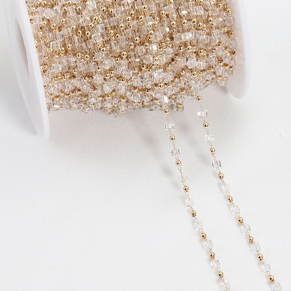 Bohemian KC Gold Bead Chain for DIY Jewelry Crafting - 1 Meter