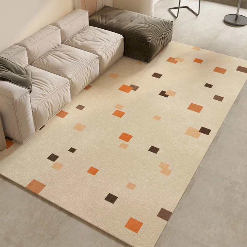 Cream Style Carpets for Living Room, Light Luxury Bedroom Decor Carpet, Fluffy Soft Bedside Floor Mat, Home Cloakroom, Washable