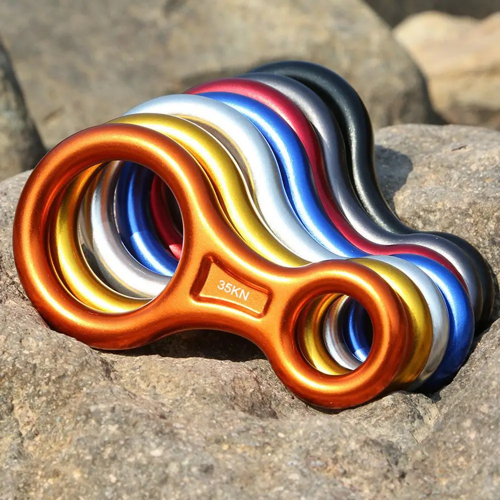 Outdoor Climbing Descender 8-Shape Descent Control Device for Rock Climbing Descender Belay Rappelling