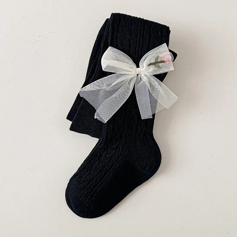 Autumn Spring Baby Girls Leggings Newborn Baby Infant Pantyhose Bowknot Socks Kid Socking Soft Cotton Tights