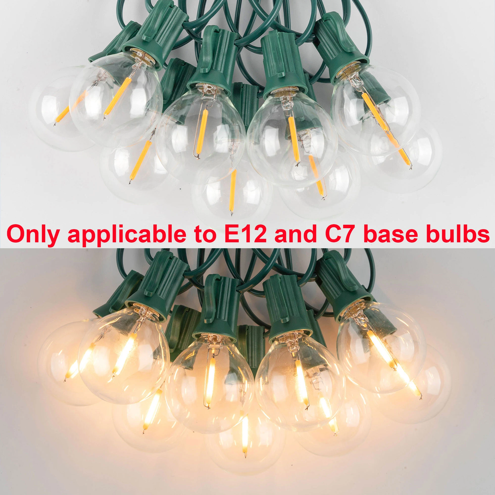 Outdoor Light Cable EU 220V US 110V String Light Wire E12 Sockets C7 Lamp Base Connectable Party Wedding Decor Street Garland string lights