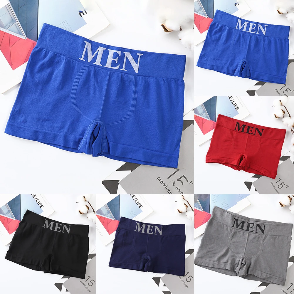 Mens Middle Waist Boxer Shorts Seamless Boxer Briefs Sexy Underwear Trunks Elastic Underpants Plus Size Flat Boxers Breathable