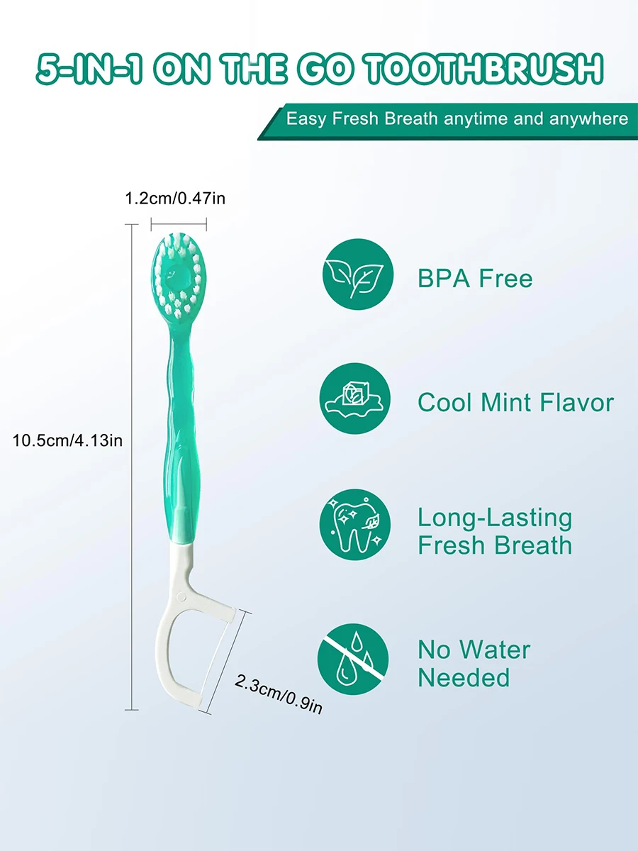 Description Picture 2 of item2 IN 1 Mini Fragrance Toothbrush Fruit Flavor Exploded Bead Toothbrush Portable Dental floss Hotel Travel Disposable Toothbrush