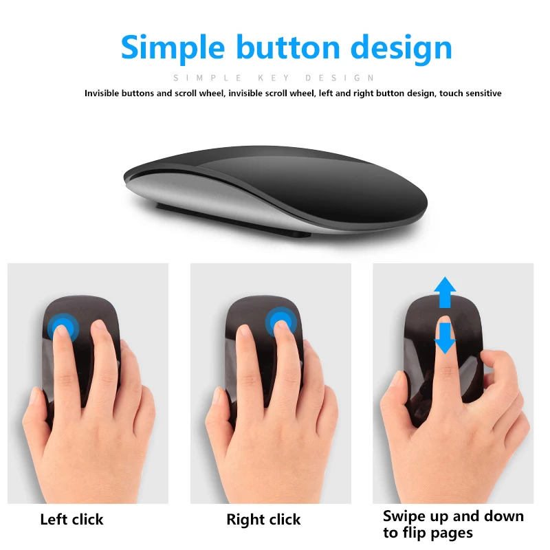 For APPLE Multi-Touch Surface Magic Mouse Bluetooth 5.0 Wireless Mouse For Macbook Pro Air Mini Laptop Mobile Tablet PC iPad wireless mouse