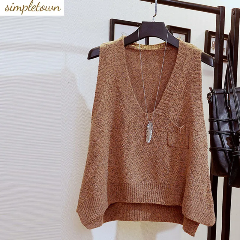 

Sweater Vest Women's Short Style New Spring and Autumn Korean Version Sleeveless Sweater Knitted Vest Women's Vest