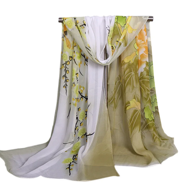 

Echarpe Luxe Designer Scarf with Print 2022 Spring Summer Sunscreen Chiffon New Women's Scarves Hijab Soie De Medine Wholesale