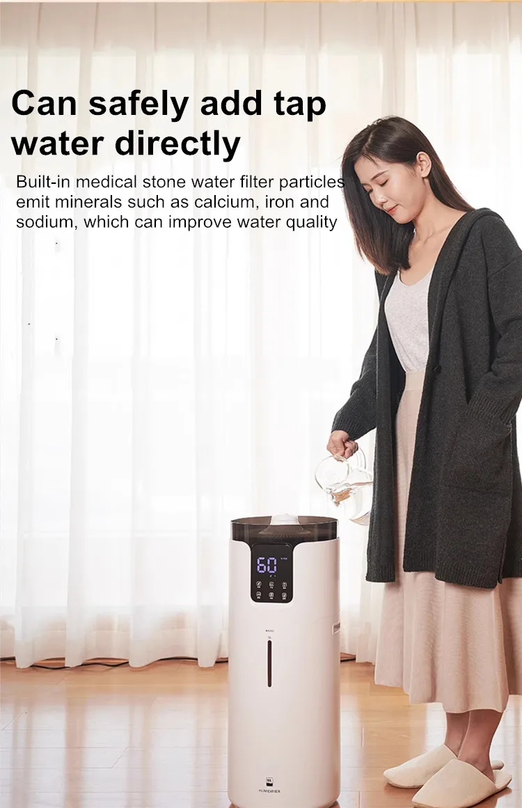 Ultraschall-Luftbefeuchter für Zuhause, 16 l, Luftbefeuchter mit großer Kapazität, Diffusor, kommerzielle intelligente Luftfeuchtigkeit, Nebelhersteller, Sprühgerät, 110–240 V – Detail 5