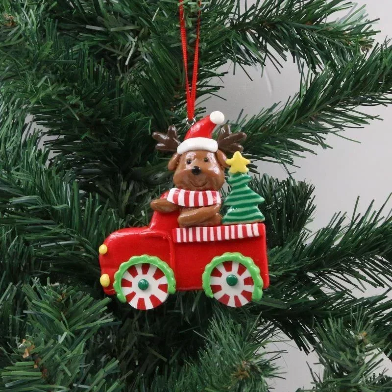 Santa Claus Snowman Reindeer Car Ornament Christmas Tree Cartoon Ornament Home Holiday Party Decoration Christmas Tree Ornament