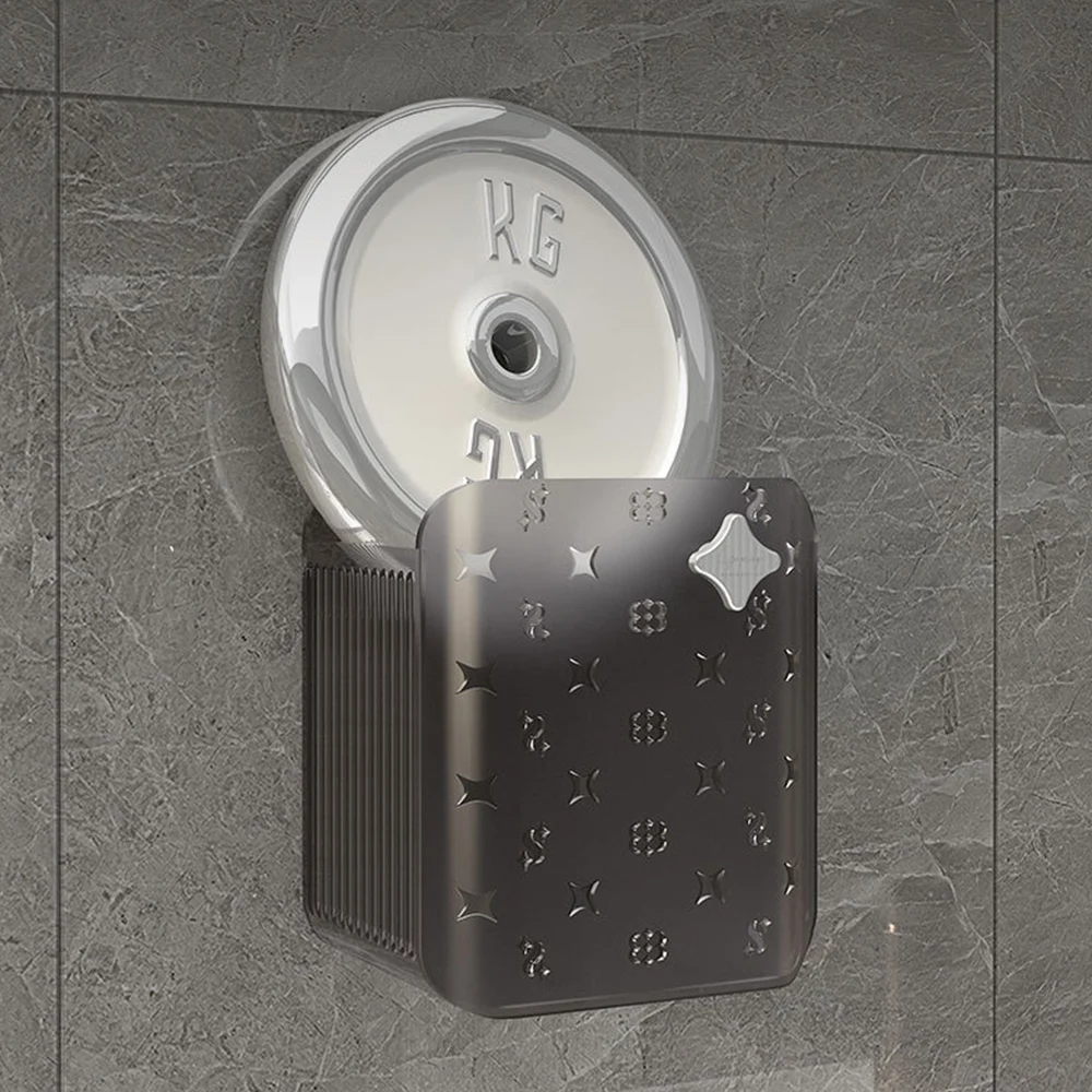 Clear Bathroom Wall Mounted Storage Box Plastic Wall Mount Organizer Storage Box Container Bin Bathroom Phone Holder Basket 3