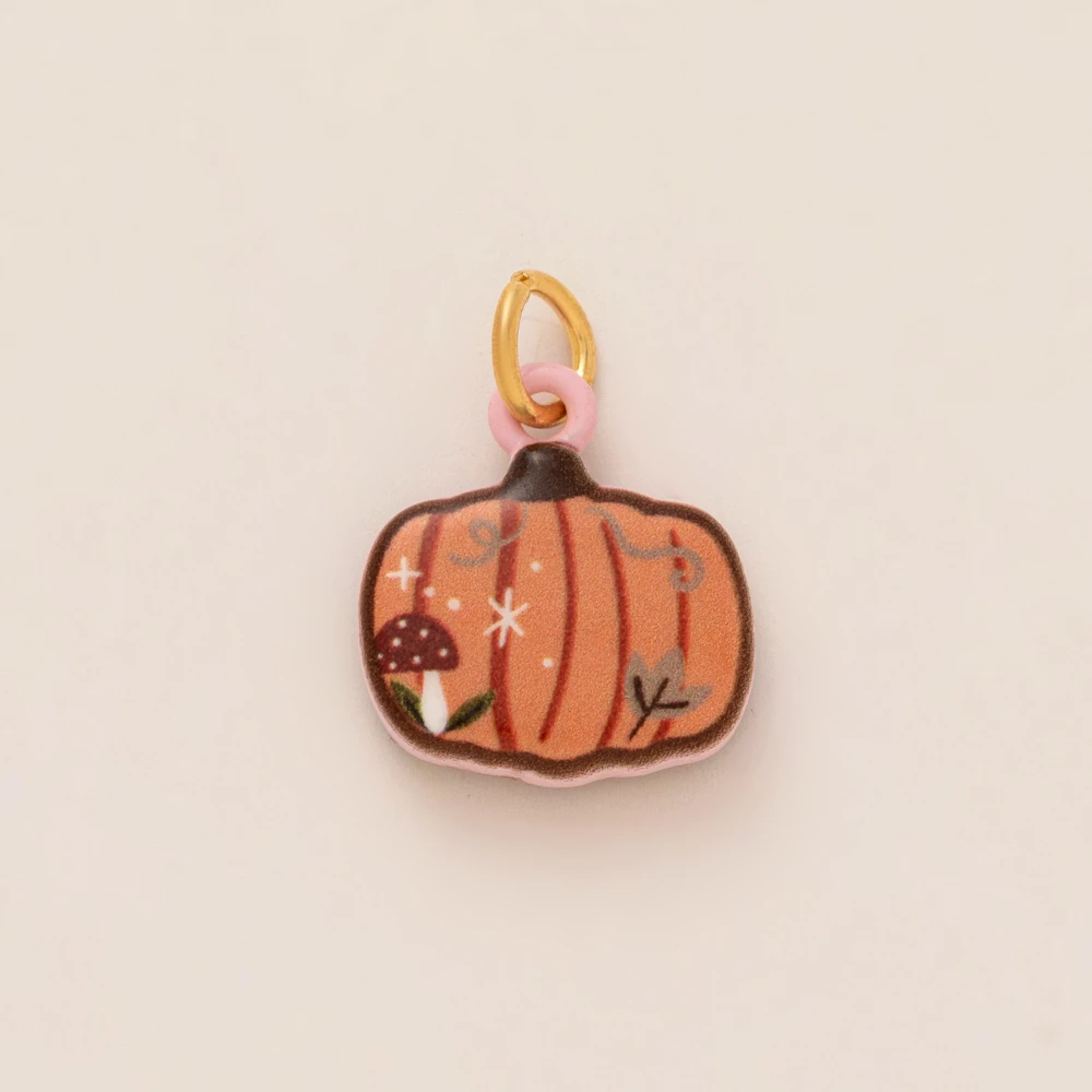Modische und niedliche neue Kürbis Vogel Liebe Blume Tropf Ölgemälde Farbe Serie DIY Anhänger Charms für Schmuck – Detail 4