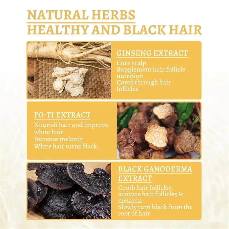 Hair Care Gray White Hair Treatment Serum Liquid White To Black Scalp Dry Damaged Beard Essential Oils Repair Nourish Product Hair Treatment Oil Scalp Treatment