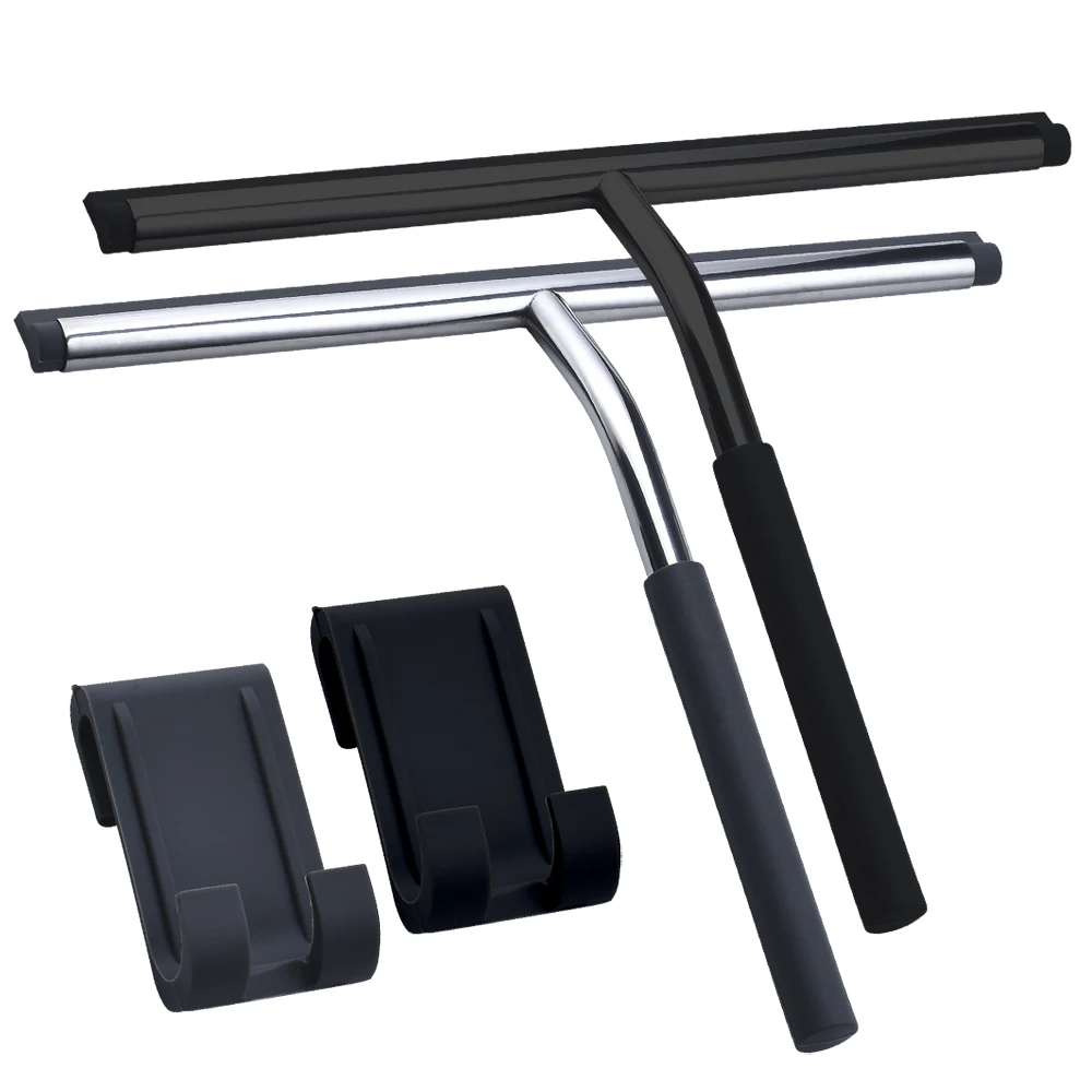 Silicone Shower Squeegee Scrape 10'' INCH Bathroom Kitchen Glass Car Cleaning Tools With Hook