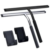 10'' INCH Silicone Shower Squeegee Scrape Black Gray Color With Hook Cleaner Bathroom Kitchen Glass Car Cleaning Tools 1