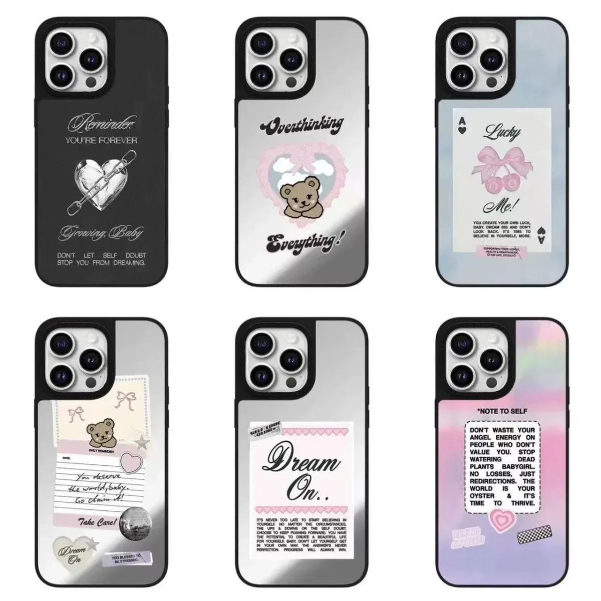 

Mirror Surface Little Bear Case Phone Case Cover for IPhone 11 12 13 14 15 Pro Max Case for IPhone 15 Pro Max