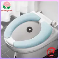 Universal Adhesive Toilet Pad Flannel Toilet Seat Covers Reusable Toilet Seat Filling Washable Bathroom Mat Seat Cover 1
