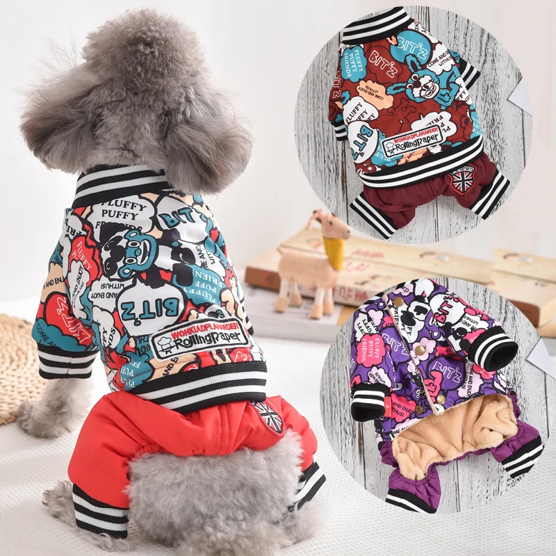 Windproof Dog Costume Cute Autumn Snow Winter Soft Warm Pet Coat Overall Down Parkas For Little Small Puppy Animal Drop Shipping