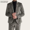 Men's 2 Piece Velvet Suit One Button Tuxedo Slim Fit Luxurious Blazer Party Dinner Jacket & Pants Casual Smart Suit Outfit 5