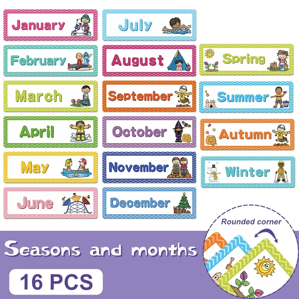Children's Early Education English Weather & Season Flash Cards