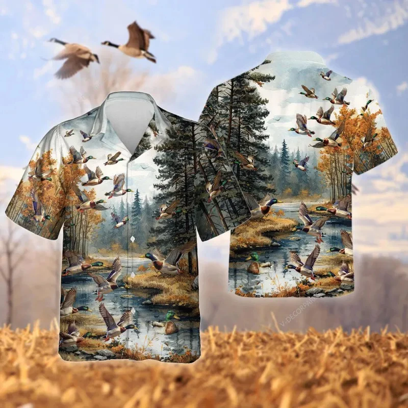 thumbnail image 1 of Camisas de camuflaje para hombre con estampado 3D de cazador de bosques, camisa hawaiana para hombre, camisetas de moda de manga corta para playa, camisetas casuales, 1 of 4