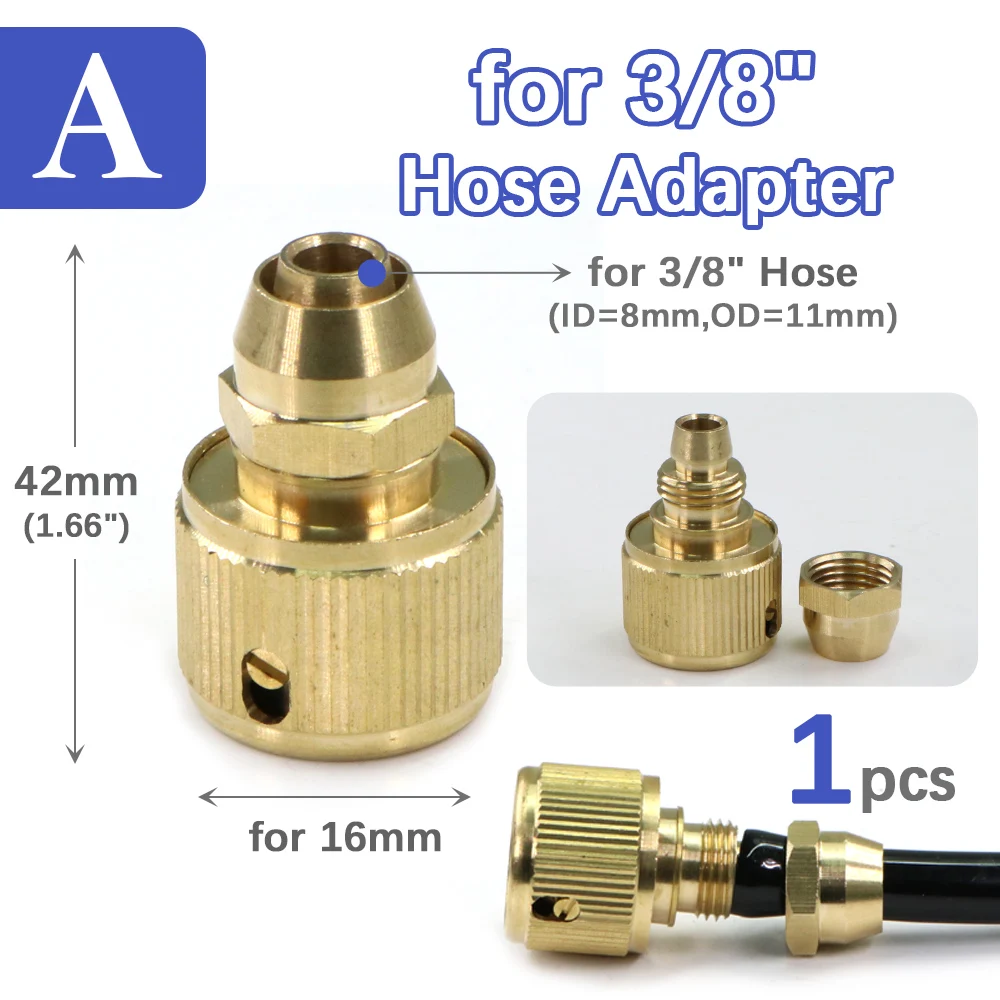 1pc 3/8 "3/4" 1/4 "Messings ch lauch adapter 16mm Schnell anschluss Bewässerungs rohr Rohr verbinden Reparatur verbindung Garten bewässerungs zubehör – Detail 9
