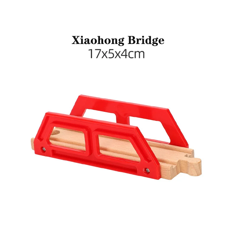 Wooden Train Track Bridge Wooden Railway Set Accessories Racing Tracks Fit For Brand Wood Toy Track Educational Toys For Kids diecast cars Diecasts & Toy Vehicles