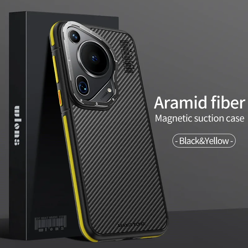 Kevlar Carbon Fiber Aramid Phone Case with Magnetic Wireless Charging - Shockproof Back Cover