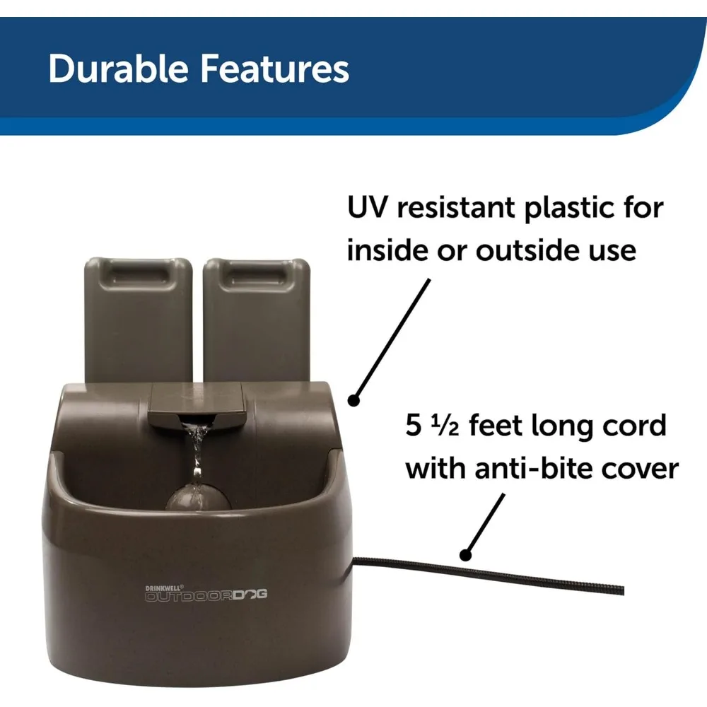 Outdoor Pet Watering Station - Promotes Hydration - Carbon Filter Included - Durable UV,Protected Plastic , BPA,Free ,Holds 450