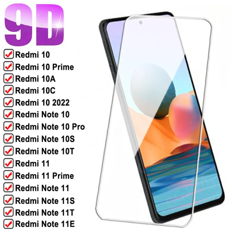 

Защитное стекло для Xiaomi Redmi 10 11 Prime 10A 10C, пленка для экрана Xiaomi Note 10T, 10S, 11T, 11S, 11SE, 11E Pro, стекло, 2 шт.